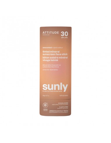 Attitude - Sunly - Mineral Sunscreen Face Stick SPF30 Tinted - 20g