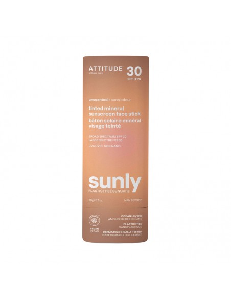 Attitude - Sunly - Mineral Sunscreen Face Stick SPF30 Tinted - 20g