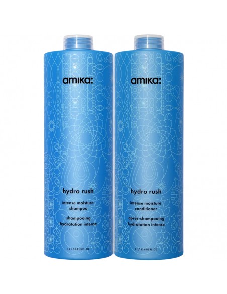 amika - Hydro Rush - Intense Moisture Shampoo & Conditioner Duo 1000ml