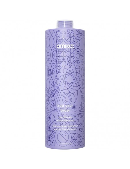 amika - Bust Your Brass - Cool Blonde Repair Shampoo - 1000ml
