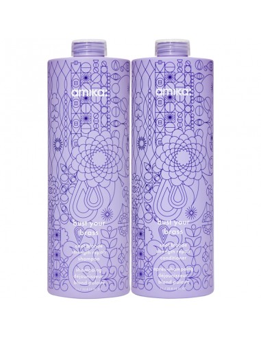 amika - Bust Your Brass - Cool Blonde Repair Shampoo & Conditioner Duo 1000ml