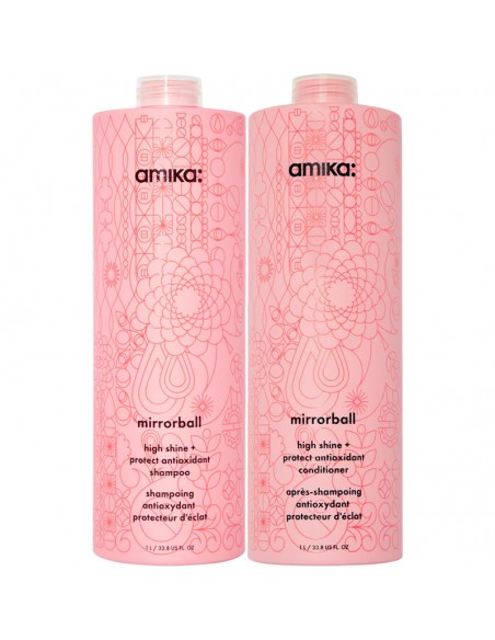 amika - Mirrorball - High Shine & Protect Antioxidant Shampoo & Conditioner Duo 1000ml