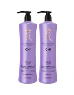 CHI Royal - Color Gloss - Blonde Enhancing Purple Shampoo & Conditioner Litre Duo