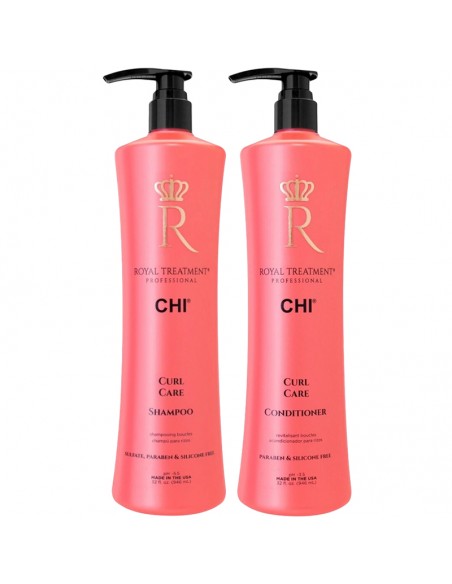 CHI Royal - Curl Care Shampoo & Conditioner Litre Duo