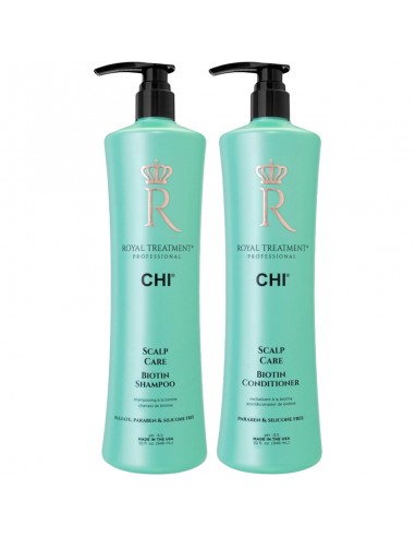 CHI Royal - Scalp Care Biotin Shampoo & Conditioner Litre Duo