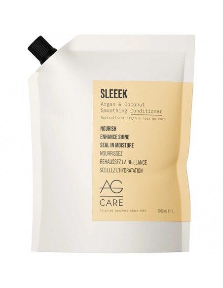 AGcare Sleeek Argan & Coconut Smoothing Conditioner - 1000ml Refill
