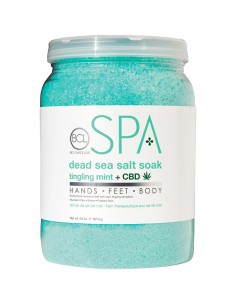 BCLspa Tingling Mint + CBD Dead Sea Salt Soak - 1814g