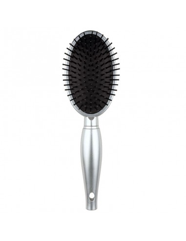 Aria Beauty Luxe Oval Detangling Brush Silver